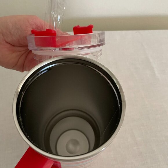 Katydid Large 40 oz Insulated Tumbler Mug w/ Handle Straw Groovy Swirles Design - Picture 5 of 8